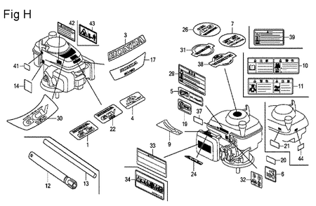Fig-8 Diagram and Parts List for GCV160A Type A3A Honda Engine