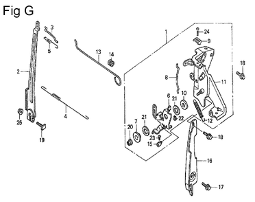 Fig-7 Diagram and Parts List for GC190A Type SHE6 Honda Engine