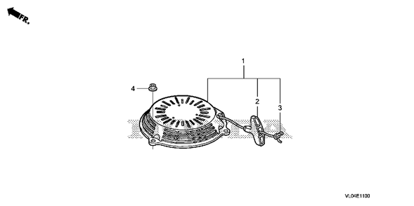 Recoil Starter Diagram and Parts List for HRR216K10 (Type  VLAA)(MZCG-1140001 - 1660000) Honda Lawn Mower