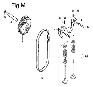 Fig-13 Diagram and Parts List for GC160 Type QHE5 Honda Engine