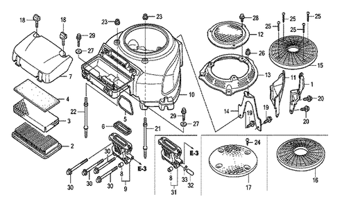 Fig-0 Diagram and Parts List for GXV530U Type EXA1 Honda Engine
