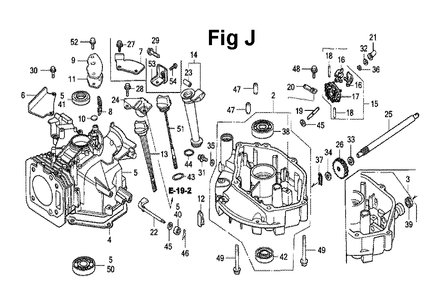 Fig-6 Diagram and Parts List for GXV160 Type N62 Honda Engine