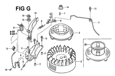 Fig-7 Diagram and Parts List for GXV160H2 Type A1N5 Honda Engine