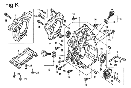 Fig-11 Diagram and Parts List for GX100U Type SE Honda Engine