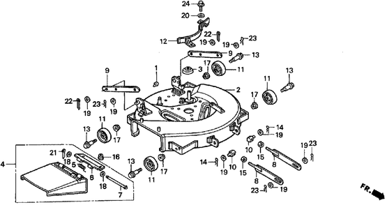 11/11h Cutter Housing Diagram and Parts List for H3011 (Type  SA)(MZAJ-5000001 - 6000000) Honda Lawn Mower