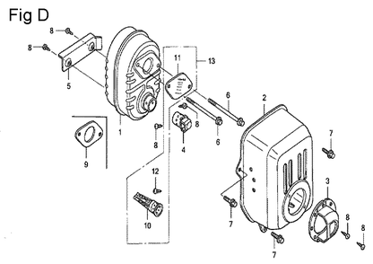 Fig-4 Diagram and Parts List for GC135 Type PXD Honda Engine