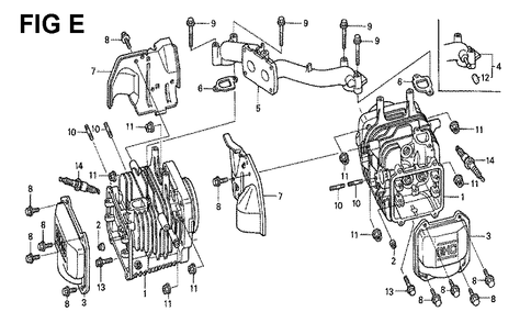 Fig-1 Diagram and Parts List for GXV530 Type QXU4A Honda Engine