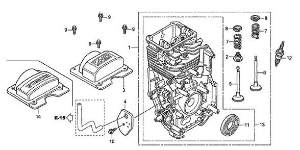 Fig-0 Diagram and Parts List for GC160LA Type QDE Honda Engine