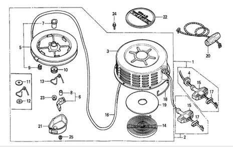 Fig-0 Diagram and Parts List for GV400K1 Type AD Honda Engine