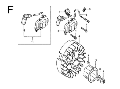 Fig-6 Diagram and Parts List for GX100 Type VA2 Honda Engine