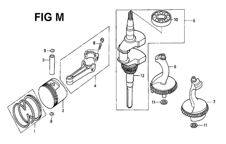 Fig-10 Diagram and Parts List for GXV340K1 Type DN Honda Engine