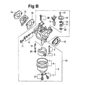 Fig-5 Diagram and Parts List for GXV140 Type N1 Honda Engine