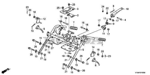 Part Location Diagram of 54414-V15-000 Honda Spring, Clutch Lever Return