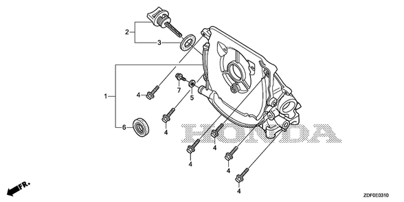 Oil Case Diagram and Parts List for GXH50UTX (Type QXB4)(GCBYT-2000001-9999999) Honda Engine
