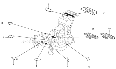Labels (Frame) Diagram and Parts List for CD7148 Type AVIN# RZEA-3000001 Honda Lawn Mower