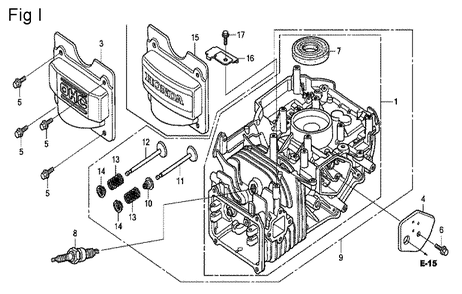 Fig-9 Diagram and Parts List for GCV160A Type N7A1 Honda Engine