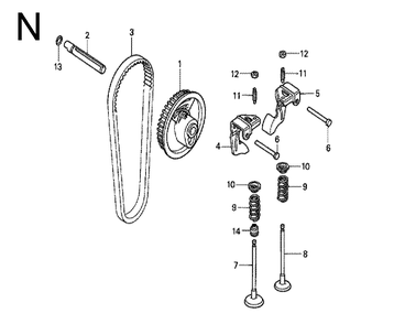 Fig-14 Diagram and Parts List for GX100 Type VA2 Honda Engine