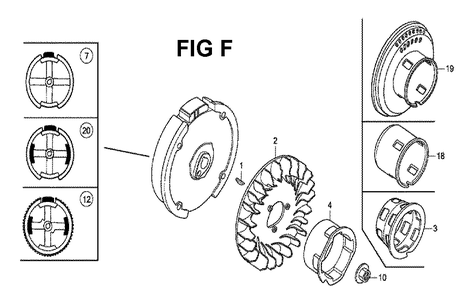 Fig-8 Diagram and Parts List for GX160H1 Type QXBRA Honda Engine