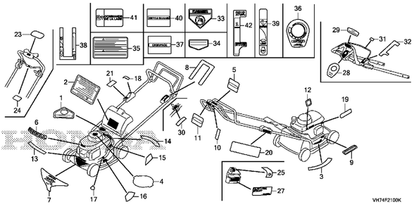 Part Location Diagram of 87235-VH7-T30 Honda Mark, Control Operation