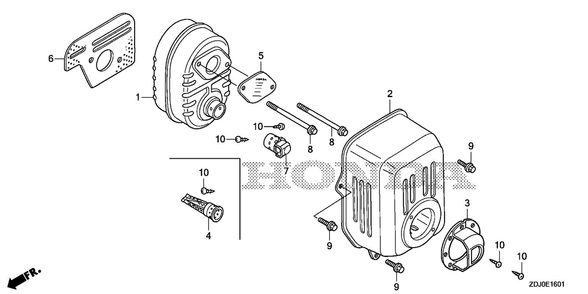 Muffler (2) Diagram and Parts List for GXR120UT (Type QXBR)(GCCDT-2000001-9999999) Honda Engine