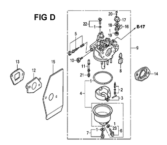 Fig-12 Diagram and Parts List for GXV160H2 Type N5 Honda Engine