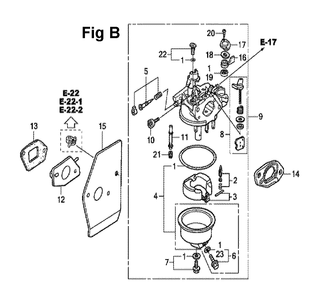 Fig-8 Diagram and Parts List for GXV160UH2 Type A12 Honda Engine