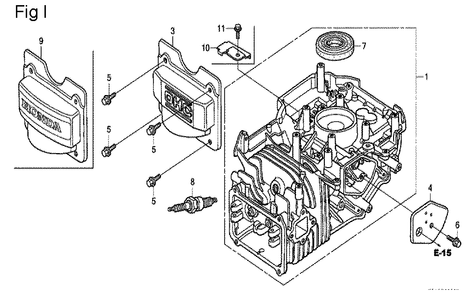 Fig-9 Diagram and Parts List for GCV190A Type A1AF Honda Engine