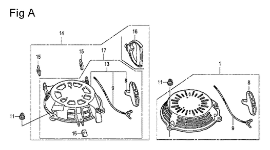 Fig-1 Diagram and Parts List for GCV160A Type NBL1 Honda Engine