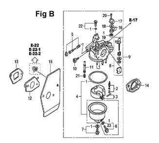 Fig-4 Diagram and Parts List for GXV160UH2 Type A1S Honda Engine