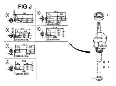 Fig-11 Diagram and Parts List for GXV140 Type N1KC Honda Engine