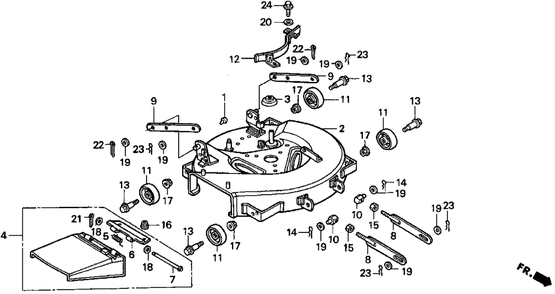 Part Location Diagram of 76172-763-A01 Honda Link, Rr. Deck