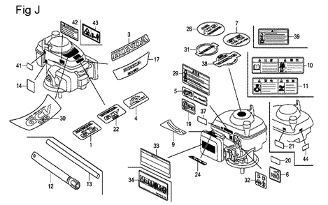 Fig-10 Diagram and Parts List for GCV160LE Type A7H1 Honda Engine