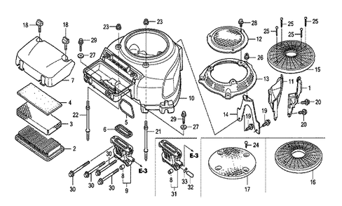 Fig-0 Diagram and Parts List for GXV530R Type EXA1 Honda Engine