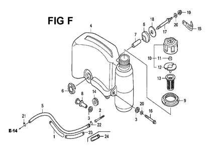 Fig-13 Diagram and Parts List for GXV160H2 Type SFN1 Honda Engine