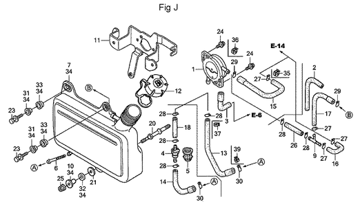 Fig-10 Diagram and Parts List for GC160LA Type QHG Honda Engine