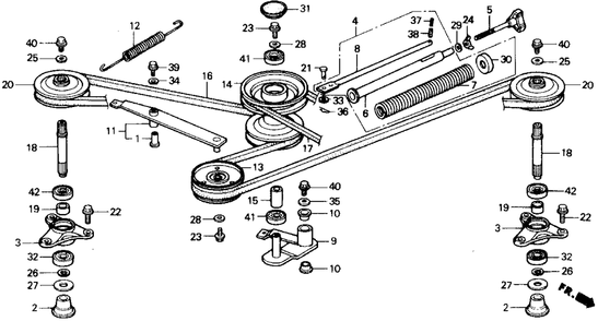 Part Location Diagram of 75557-758-M00 Honda Spring, Tensioner Load Setting