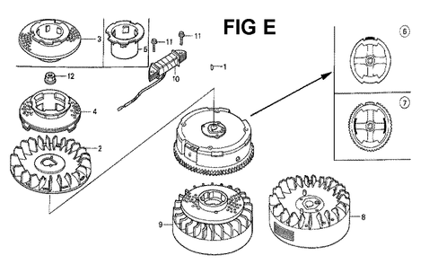 Fig-4 Diagram and Parts List for GXV160K1 Type N5M Honda Engine