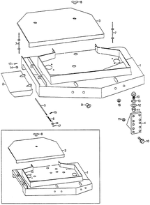 Mower Deck Diagram and Parts List for CD7036CCD2 (Type  36)(CCD2-1000001 - 2000000) Honda Lawn Tractor Accessories
