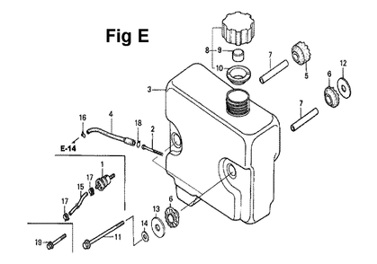 Fig-7 Diagram and Parts List for GXV340 Type DN Honda Engine