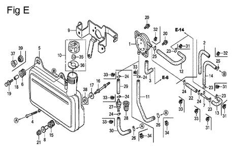 Fig-5 Diagram and Parts List for GC160A Type QDE Honda Engine