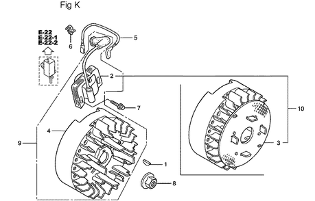 Fig-11 Diagram and Parts List for GC160LA Type VHA Honda Engine