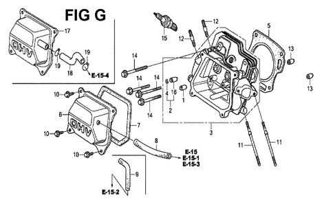 Fig-14 Diagram and Parts List for GX160H1 Type SX3 Honda Engine