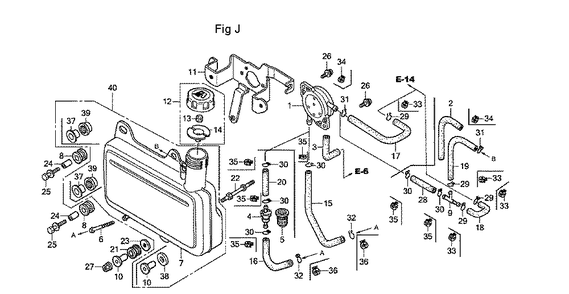Fig-10 Diagram and Parts List for GC190A Type QHA2 Honda Engine