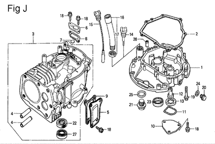 Fig-10 Diagram and Parts List for GV150K1 Type SMA Honda Engine