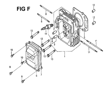 Fig-13 Diagram and Parts List for GXV160K1 Type N6 Honda Engine