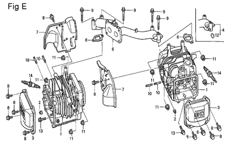Fig-5 Diagram and Parts List for GCV530 Type QEA Honda Engine