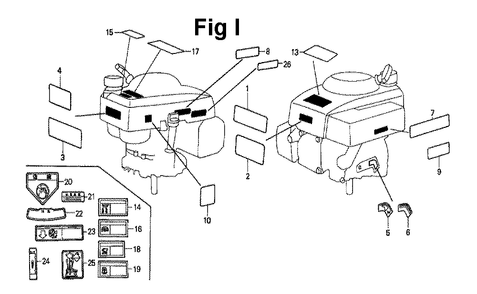Fig-8 Diagram and Parts List for GXV120 Type N2T Honda Engine