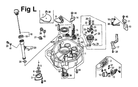 Fig-3 Diagram and Parts List for GXV340 Type DX Honda Engine