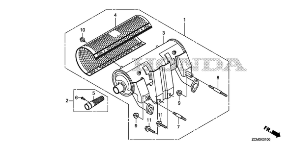 Muffler Kit (High-R.) Diagram and Parts List for GX690RH (Type TXFC)(GCAPH-2000001-9999999) Honda Engine