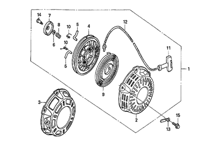 Fig-0 Diagram and Parts List for GX160U1 Type QMC6 Honda Engine